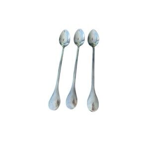 3 Vintage Revere Ware Stainless Steel Iced Tea Spoons  Ice Cream 8.5"